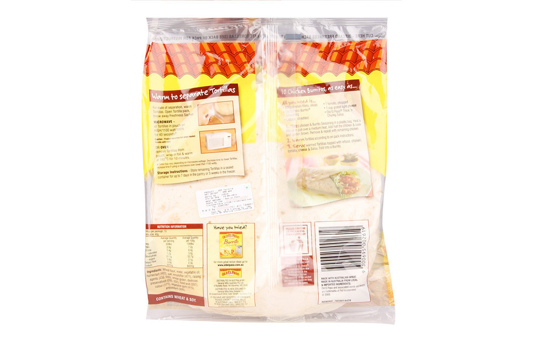 Old El Paso Tortillas Soft and Flexible 10 Pack 400 grams Reviews